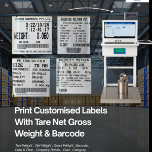 Alternative view of Label Printing Scale with QR Code – Print Tare Weight , Net Weight , Gross Weight In Labels & Generate Dispatch / Packing Slips.